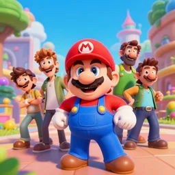 Every super mario ever laughing at you, Darek Zabrocki, Karlkka, Jayison Devadas, Phuoc Quan, trending on Artstation, 8K, ultra wide angle, pincushion lens effect