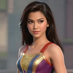 philippine darna superhero, filipina, beautiful, smooth details, in the style by bosslogic and greg rutkowski, highly detailed, trending in artstation