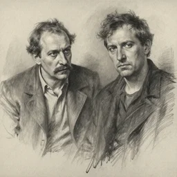 charcoal sketch by art frahm and vladimir volegov
