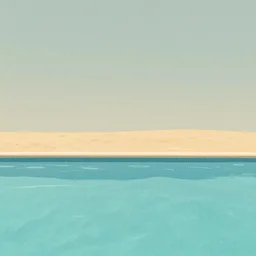pool at the beach without people. nostalgic simplistic 6 0 s styled art
