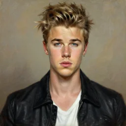 attractive justin bieber as a god. highly detailed painting by gaston bussiere, craig mullins, j. c. leyendecker 8 k