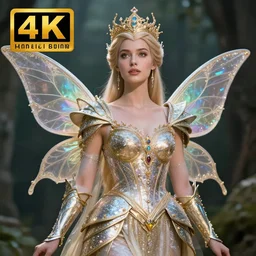 photo of a very beautiful!! fairy queen with ornate sparkling armour, highly detailed, 4 k, hdr, smooth, sharp focus, high resolution, award - winning photo