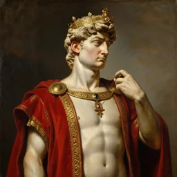 neoclassical renaissance painting of donald trump as king david