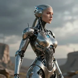a beautiful female is infected with a biomechanical suit, octane render, hyper realistic, art by hr giger, full profile, epic angle