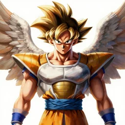 portrait epic armored goku with monkey wings. highly detailed, digital painting, concept art, smooth, sharp focus, illustration, art by greg rutkowski