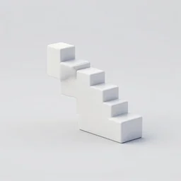 tetris blocks, a small number, simple, white, trending on pinterest, keyshot 1 1