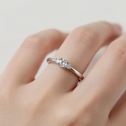 thin wedding ring for women with 3 small diamonds