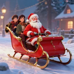 extremely detailed concept art of a the wes anderson santa sleigh by makoto shinkai and lois van baarle, ilya kuvshinov, rossdraws, global illumination, octane render, digital art, trending on artstation, sharp focus, 4 k