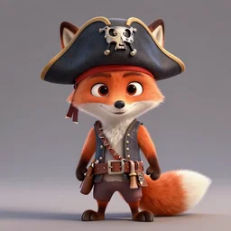 promotional image of a fox as a pirate captain in the new pixar movie, very detailed face, movie still frame, promotional image, imax 70 mm footage, oil painting, illustration, concept art