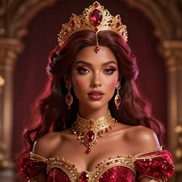 wonderful princess of ruby with tan skin, ornate 8 k gorgeous intricate detailed, accent lighting, dramatic light, octane render