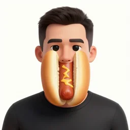hot dog headed man with hard black eyes very high on cocaine, rule of thirds, super sharp, 4 k, ultra detailed, norman rockwell, richard corben, epic scope.