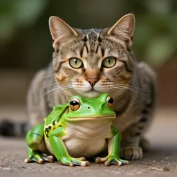 a feline cat - frog - hybrid, animal photography