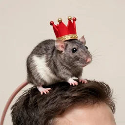 Queen rat riding on a human