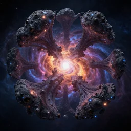 entropia of universe epic cinematic massive fractal megastructure : hyper realism : dark energy : octane render : artstation : global illumination : greg rutkowski : loish : ferdinand knab
