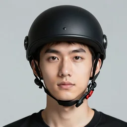 head and shoulder portrait photo of young man with a black modular helmet, on a long straight desert road with a motorcycle, hills in the background, sunset, golden hour, backlit, smooth volumetric light, highly detailed masterpiece by hy money and atiba jefferson and lucas murnaghan