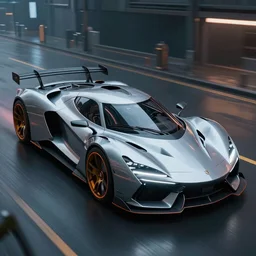 a cinematic illustration of a futuristic cyberpunk super car