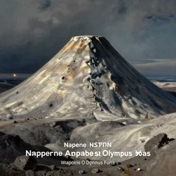 Napoleon crossing Olympus Mons, oil painting