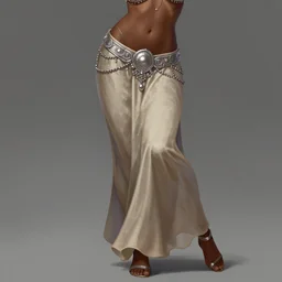 picture of combat belly dancer, dark skin, midriff, sarouel pants, sandals, elegant, silver decoration, dnd, high fantasy, matte digital illustration, by rossdraws, ralph horsley, pixiv