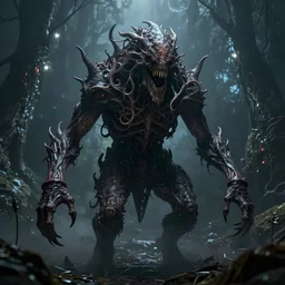 lovecraftian monster, horror, eldritch ,  8K, concept art, DSLR, filmic, HDR, hyperrealism, Unreal Engine, volumetric lighting, Darkart