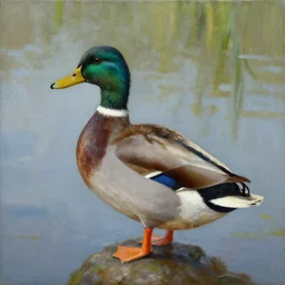 a duck on the prowl kevin sloan oil painting