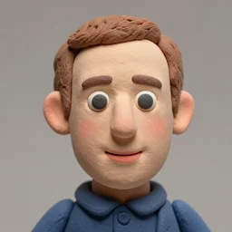 clay! close detailed sculpted head of mark zuckerberg , style: claymation puppet kids clay , by guldies