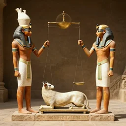 egyptian gods weighing a soul