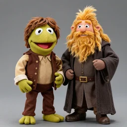 muppet puppet of frodo and gandalf