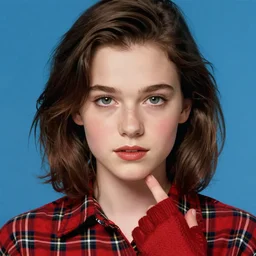 portrait of beautiful young tilda swinton as john bender from the breakfast club, wearing a red plaid shirt and fingerless gloves, dark brown shoulder - length hair, digital art by eugene de blaas, ross tran, and nasreddine dinet, vibrant color scheme, intricately detailed, in the style of romanticism, cinematic, artstation, greg rutkowski
