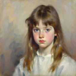 beautiful portrait of a young girl by sargent and richard schmid, alla prima, juicy brush strokes, trending on cgsociety