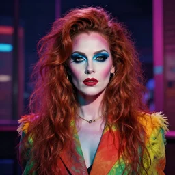 a technicolour dream sequence, lighting by delphin enjolras, make up by grace jones, artstation, ultrarealistic