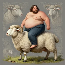 morbidly obese keanu reeves climbs onto a texel sheep, elegant intricate digital painting artstation concept art by mark brooks and brad kunkle detailed