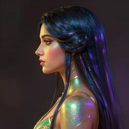 side - profile painted portrait, maya ali as a sorcerer, specular highlights, art nouveau, smooth, fantastically gaudy colors, octane render, matte painting concept art, official fanart behance hd artstation by jesper ejsing, by rhads and makoto shinkai and lois van baarle and ilya kuvshinov and rossdraws