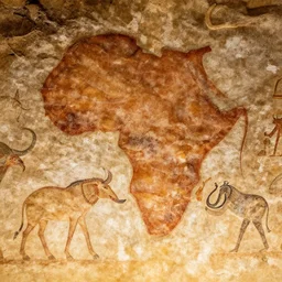 Very detailed ancient cave paintings of the african mega fauna