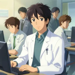 highly detailed illustration of a cryptocurrency researcher by makoto shinkai, by moebius, by oliver vernon, by joseph moncada, by damon soule, by manabu ikeda, by kyle hotz, by dan mumford, by otomo, 4 k resolution
