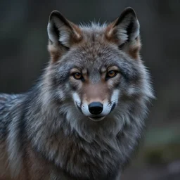 portrait of a gentle and wise werewolf with long hairs in alan lee and marc simonetti and emil melmoth style  , cinematic lighting