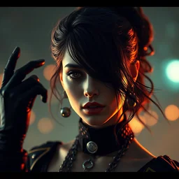salma hayek goth girl by fiona staples and dustin nguyen, peter elson, alan bean, wangechi mutu, sharp focus, photography, unreal engine, trending on artstation, photorealistic, octane, trending on deviantart