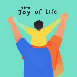 the joy of life, a simple vector based illustration, by ross tran, 5 colors