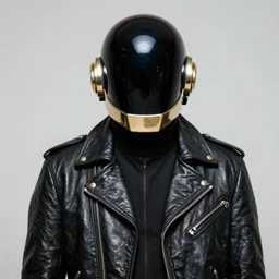 album art beautiful portrait of daft punk wearing leather jackets, painted by zdzislaw beksinski