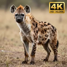 professional digital art of a hyena with 8 0's arcade patterns on its fur, hd, 4 k, 8 k