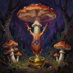 ayahuasca dmt lsd mushrooms astral journey in oil painting, trending on artstation, award winning, emotional, highly detailed dark surrealist art