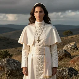 Ana de Armas dressed in Pope\'s Outfit in Zimbabwe
