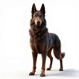 young hellhound, detailed 3d character render, full body, standing, isolated on a pure white background, centered, whole figure in frame, sharp focus, studio lighting