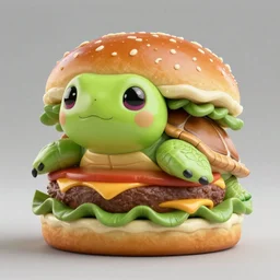 a hamburger turtle by WLOP and tony sart, fantasy art, 4k, HDR, photorealistic, 8k, trending on artstation