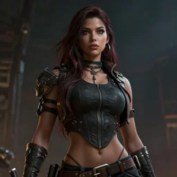 female gigachad, by cedric peyravernay, highly detailed, excellent composition, cinematic concept art, dramatic lighting, trending on artstation