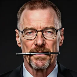a detailed portrait of walter white with a pacifer in his mouth, art illustration, incredibly highly detailed and realistic, 8 k, sharp focus