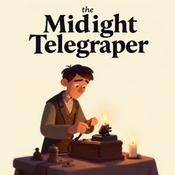 poster for a adventure film animation called the midnight telegrapher, ( about a telegrapher operator working at night ), lit by candles, delicate features finely detailed perfect art, gapmoe yandere grimdark, trending on pixiv fanbox, painted by greg rutkowski makoto shinkai takashi takeuchi studio ghibli