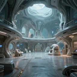 The pristine halls of an organic alien spacecraft, biomechanical structures, subsurface scattering