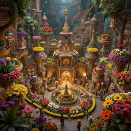 feria de las flores colombia, thorough details, intricate, artstation, atmosphere, highly detailed, syd mead, digital painting, deviantart, cinematic lighting, 4 k