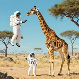 giraffe as astronauts