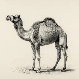 a graphite pencil drawing of a camel by adonna khare
